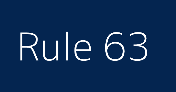 Rule 63 – Meaning, Origin, Usage